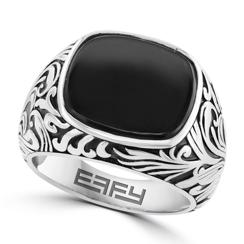 EFFY Men's Black Onyx Ring in Sterling Silver image number null